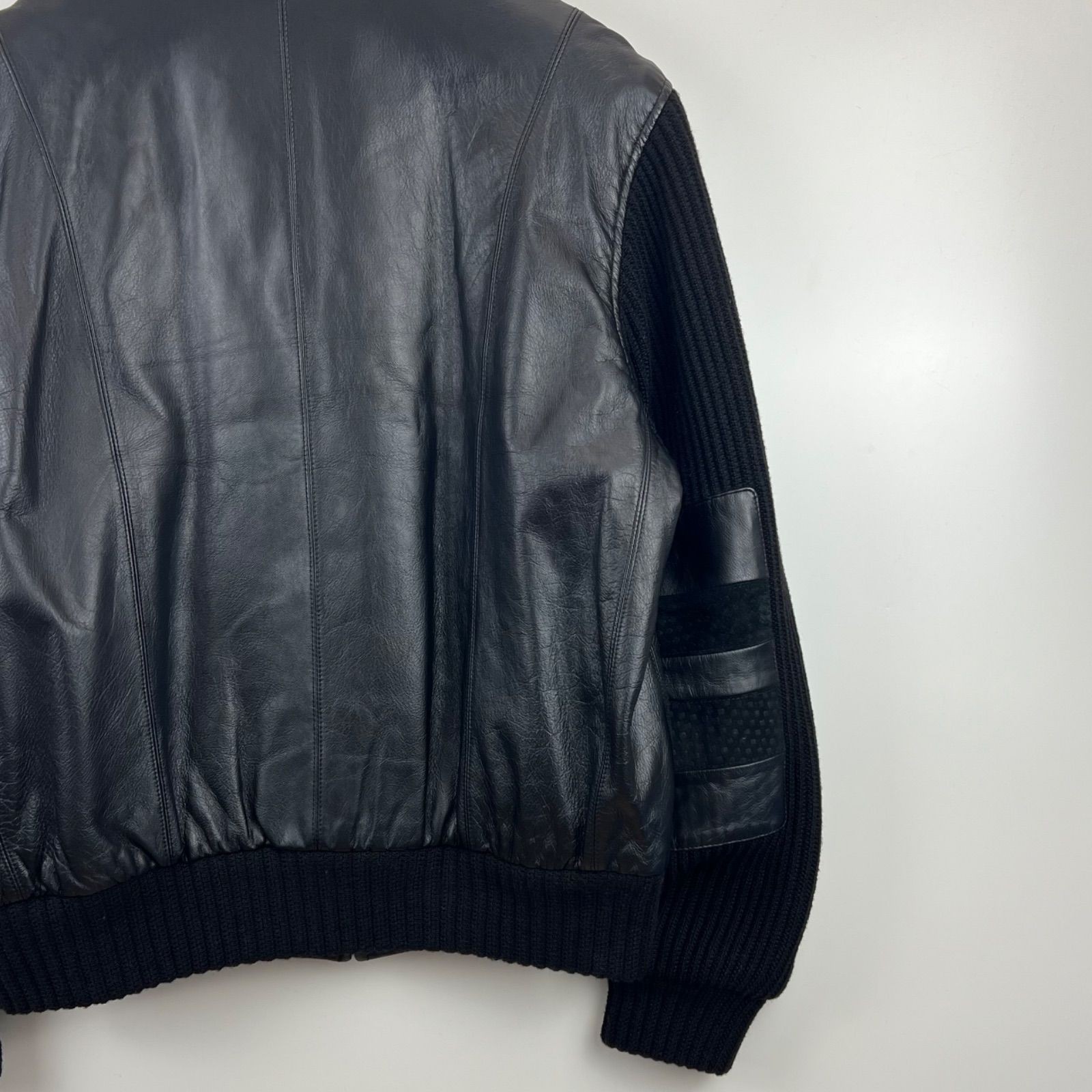 Balmain Paris Leather Patch Wool Jacket Black M 2… - image 14