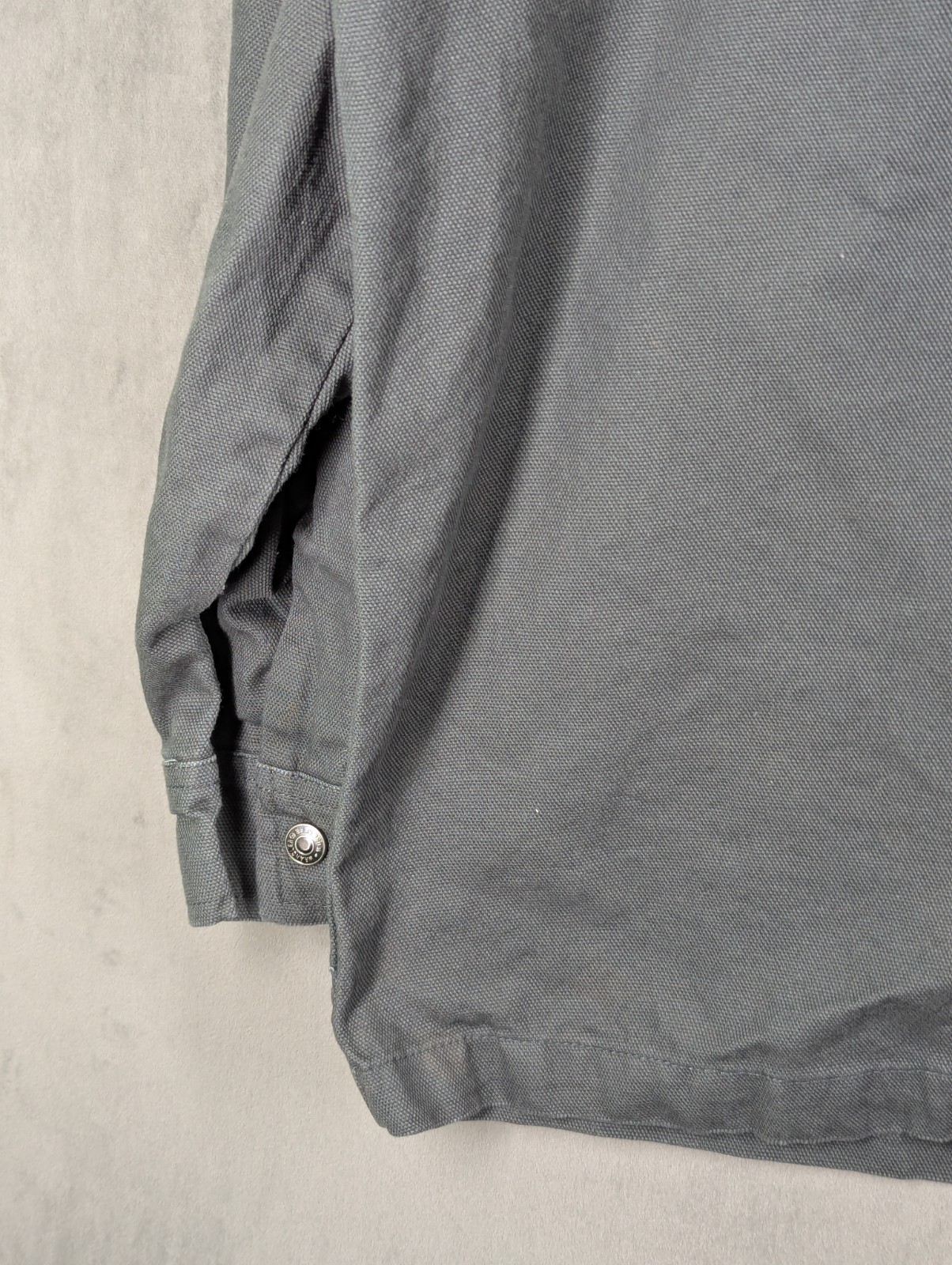 Wrangler Men's Workwear Jacket Size Small Lightweight Canvas Hooded Snap Button image 4