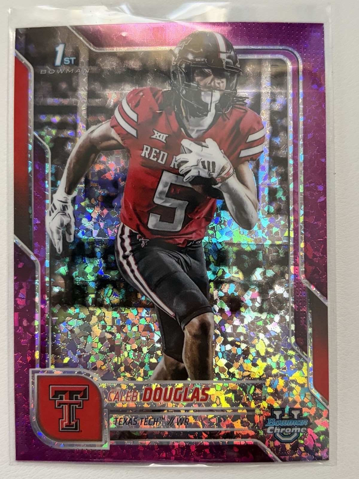 Caleb Douglas 2025 Bowman University Chrome # 74 Fuchsia Mini Diamond 177/225