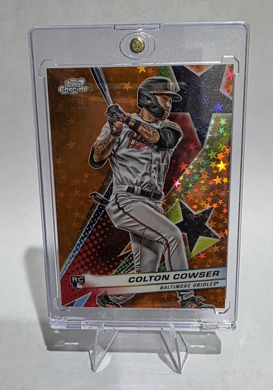 2024 Topps Chrome Cosmic Starfractor Colton Cowser Orange Galactic /25 Rookie