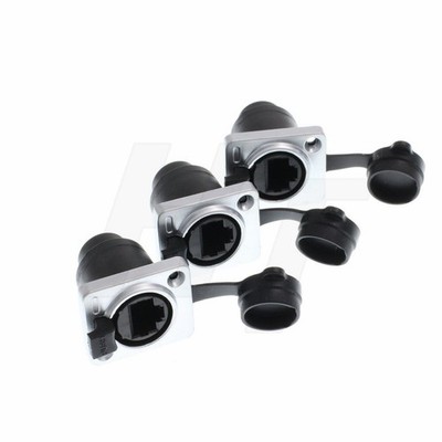 HT RJ45 Ethercon Connector Cat5e Socket Ethernet Panel Mount Waterproof Female C