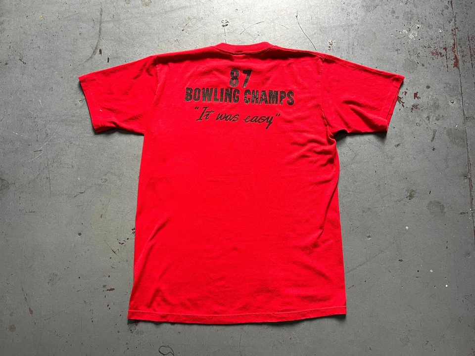 Camiseta De Colección Años 80 Redmens Red Wing Mn Bowling Champs Puntada Única Hecha en EE. UU. Foto 2 de 4