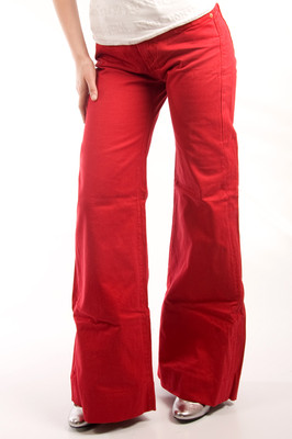 Parasuco Size 26 $156 CAD Red Hot High Rise Wide Ladies Denim Jeans NWT 8100-HQ