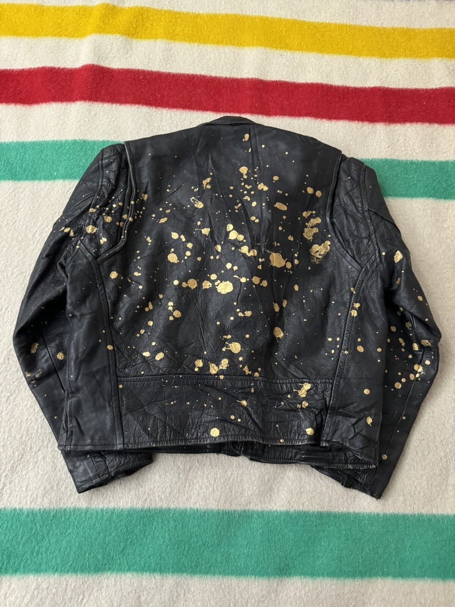 1点物0658　Plasterer paint leather jacket 1点物0658Plasterer paint leather jacket