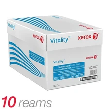 Xerox Vitality  10 Reams 8.5" x 11" Print Copy Paper 20 lbs 92 Brightness 5000