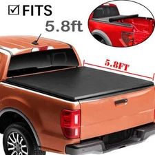 5.8FT Roll Up Soft Bed Tonneau Cover For 09-23 Chevy Silverado GMC Sierra 1500