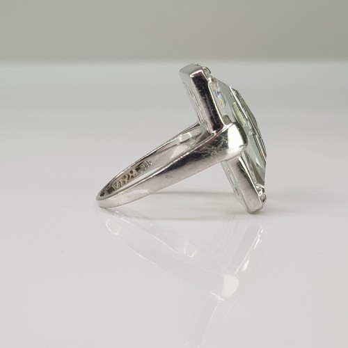 Solid Sterling Silver 925 Chunky Mirror Facited Square Gemstone Ring Size 6.5 - Picture 5 of 22