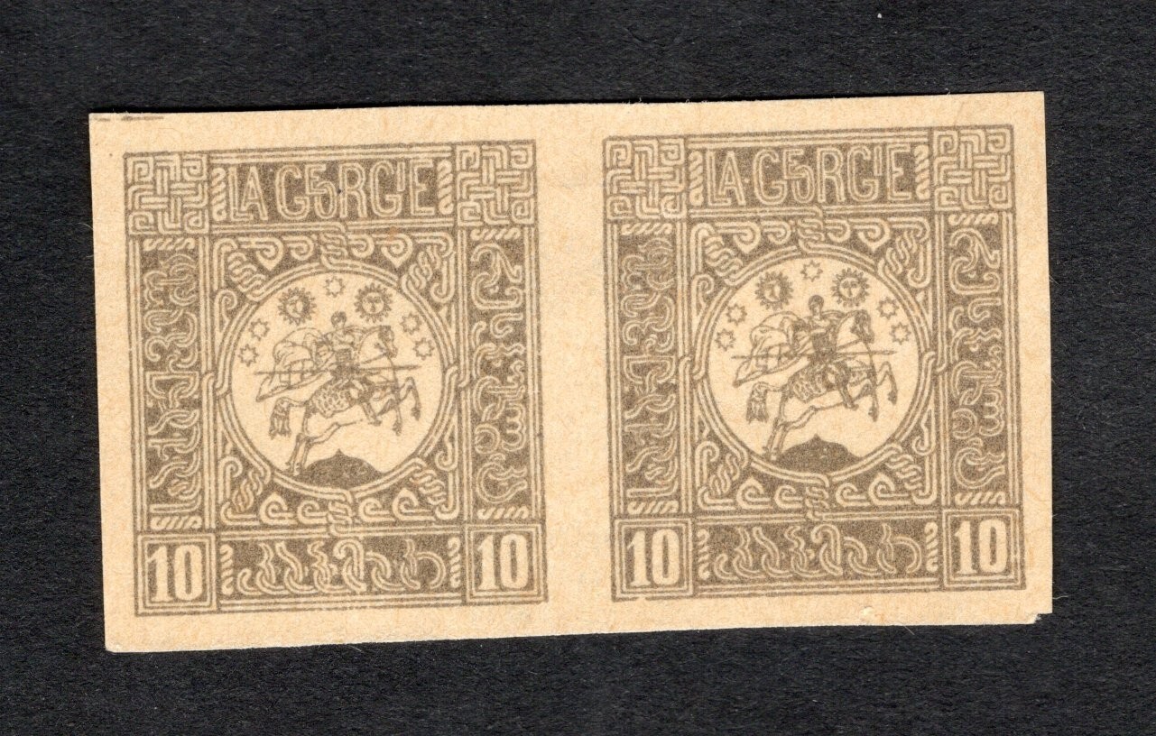 Georgia 1919-20 pair of stamp Lyapin#П2 PROOF START15%ONLY MNG CV=84$