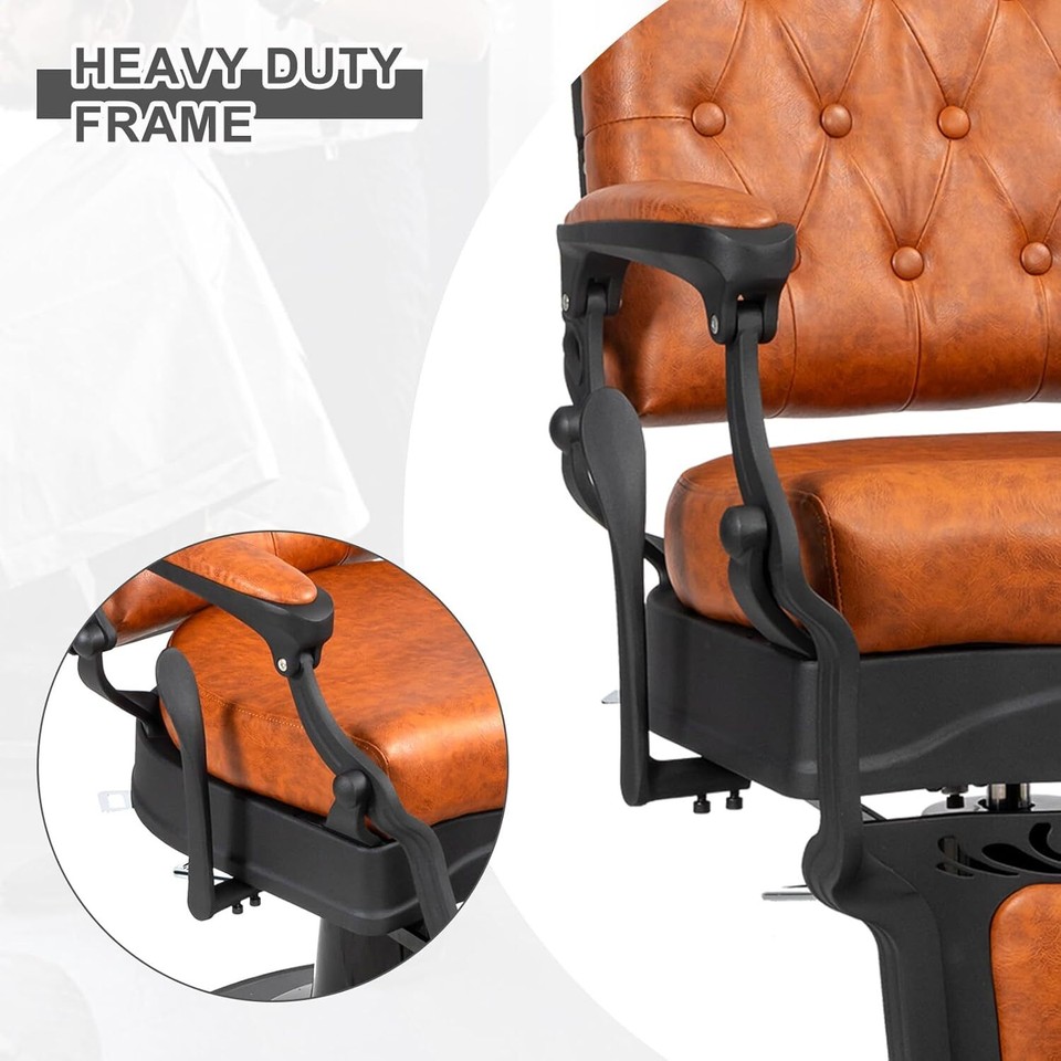 Heavy Duty Reclining Hydraulic Barber Chair Vintage Salon Beauty Spa