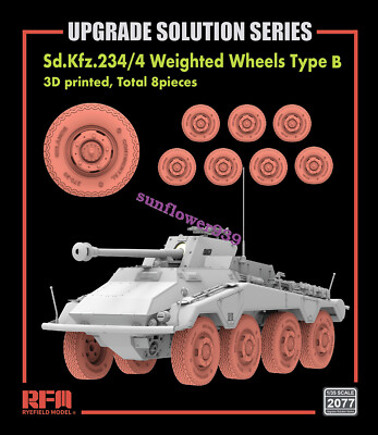 RYEFIELD 2077 1/35 Sd.Kfz.234/4 Weighted wheels Type B 3D printed, Total 8pieces
