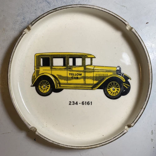 Jack Nadel Ashtry Vntge yellow cab 7" Ceramic