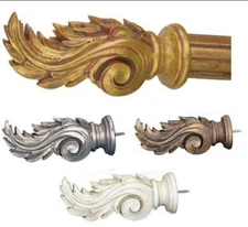 Leaf Scroll Style curtain rod finial
