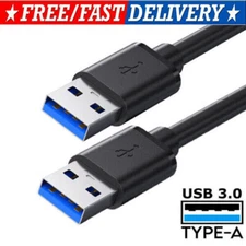 USB 3.0 A Male to A Male Cable Data Transfer Super Speed Power Charger Metal LOT