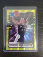 2020-21 Panini Donruss Rated Rookies Yellow Laser /25 Tre Jones #244 Rookie SSP