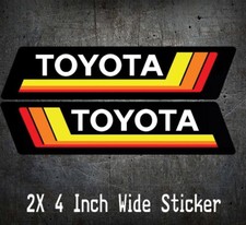 Toyota Sticker Retro Tacoma 4runner Land Cruiser Fj Rav4 Set Of 2 Jdm Stripes