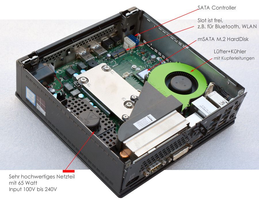 Fujitsu Mini-Computer Q956 Intel CPU i3-6100T 8GB DDR4 128GB SSD