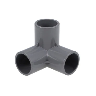 UXCELL 10Pcs 3-Way Elbow PVC Plumbing Fitting Pipe 25mm Socket Tee Corner Fittings Gray