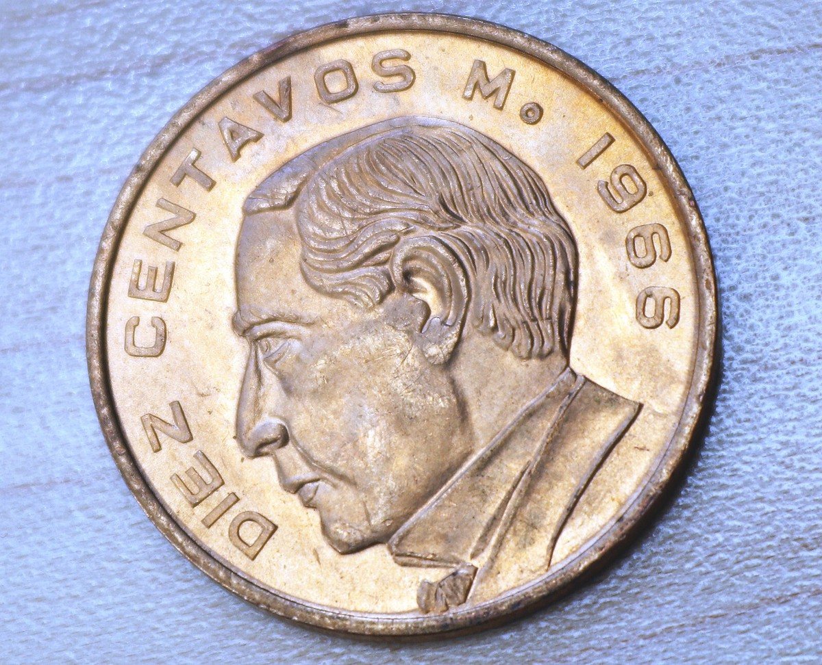 1966 Mexico 10 Centavos Benito Juárez Unc. | eBay
