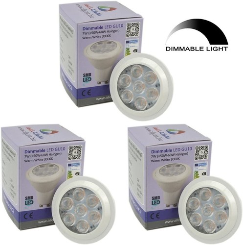 3 Pack Allcam 5W DIMMABLE LED GU10 Light Bulbs 400lm ~40W Halogen Downlights New - 第 1/4 張圖片