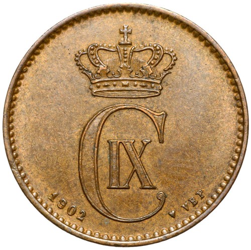 Denmark - Christian IX. - Coin - 2 Ore Oere 1902 VBP - Dolphin - CONSERVATION! - 第 2/2 張圖片