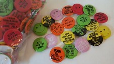 100 Pack Vintage Pinback Buttons Mixed Variety Bulk Lot