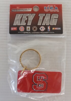NEW - NC State Wolfpack Team Colors & Logo Key Tag Chain NCAA By Rico
