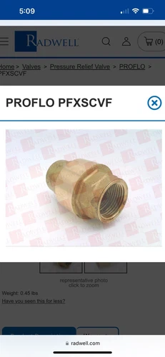 ProFlo Low Lead Spring Check Valve 3/4" PFXSCVF - Picture 2 of 2