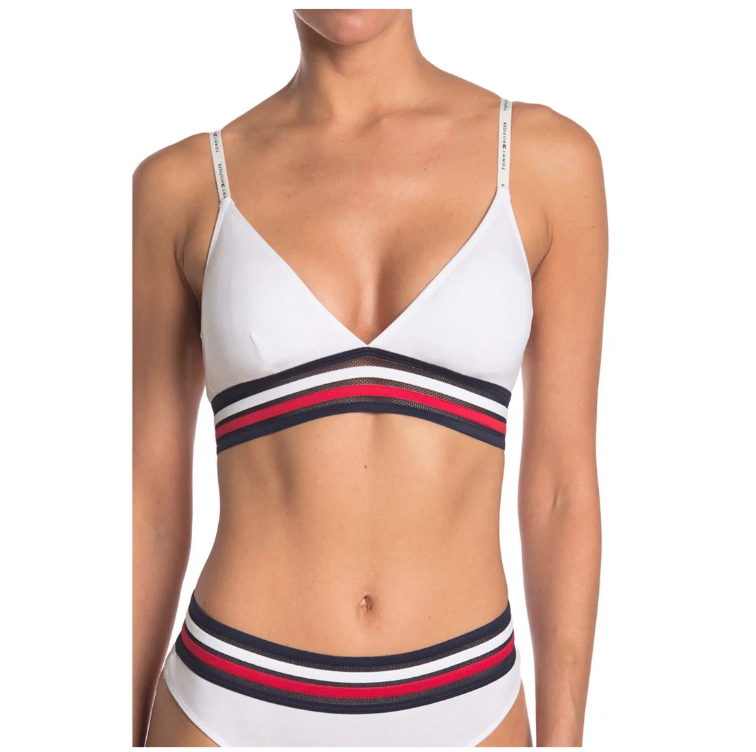 Brand New TOMMY HILFIGER Womens Triangle Stripe Trim Bralette