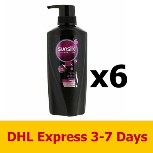 6x450 ml shampoo seta nera lucida nutre styling cura dei capelli bellezza - Foto 1 di 2