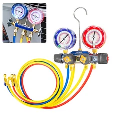 49968 Charging Manifold & 4 Valve Test Gauge Tool Set For R-22 R-410A R-404A