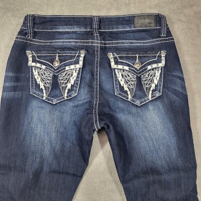 ZCO Jeans Womens 14 31x22 Cropped Wings Flap Pocket Rolled