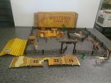 very nice Marx Western Ranch Set with Box early 1950s think it's complete WT 1