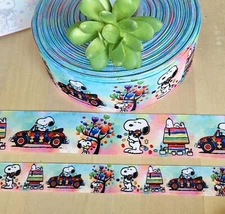 7/8 & 1.5" (1 YD) Snoopy Grosgrain Ribbon Autism Awareness Beagle Ribbon