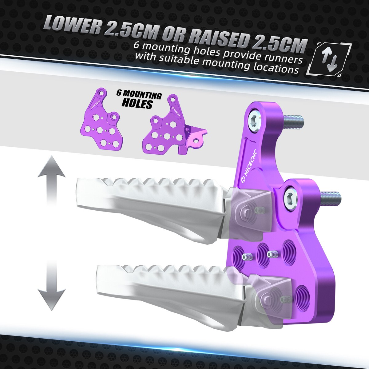 Metal Foot Pegs Bracket Set For SurRon Light Bee X & S – High
