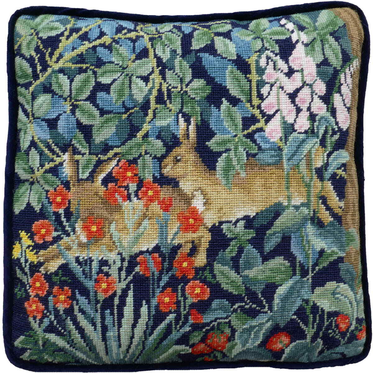 Bothy Threads stamped Tapestry Cushion Stitch Kit ""Greenery Hares"", TAC16, 36x36