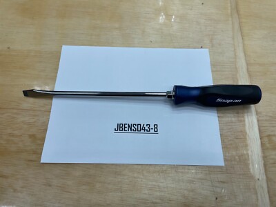 Snap-on Tools NEW POWER BLUE 3/8'' Tip Soft Grip Flat Head Screwdriver SGD10BMB