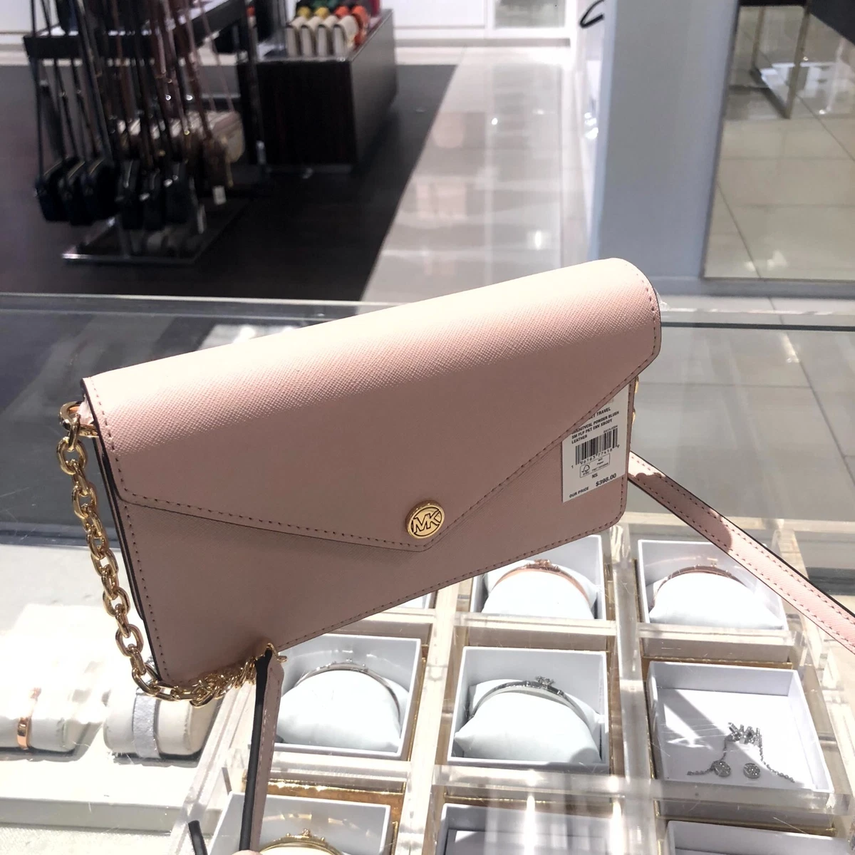Michael Kors Jet Set Travel Powder Blush Flip Pocket Envelope 