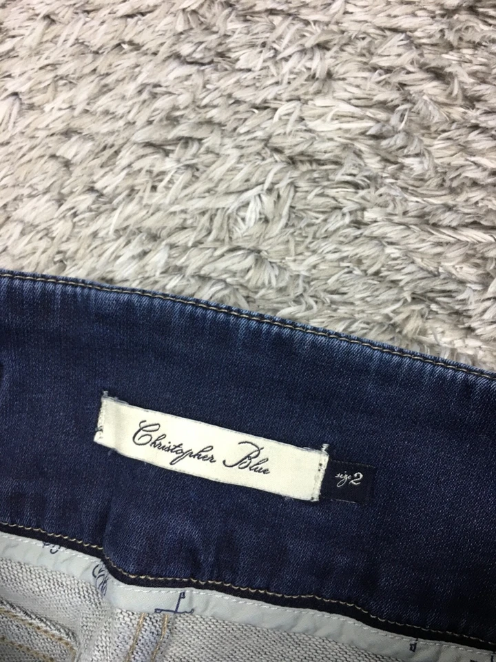 Pantalones de mezclilla ajustados Christopher Blue para mujer talla 2 azul lavado oscuro elásticos Foto 4 de 4