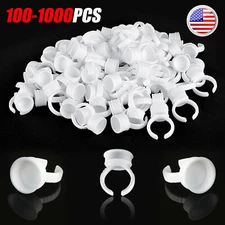100x Pigment Rings Tattoo Ink Cup Makeup Ring Glue Holder Permanent Microblading