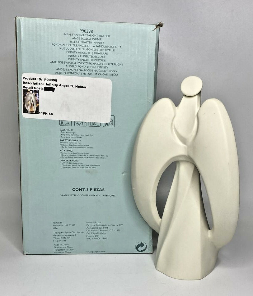 PartyLite Infinity Angel Tealight Holder Retired NIB P17E/P90398