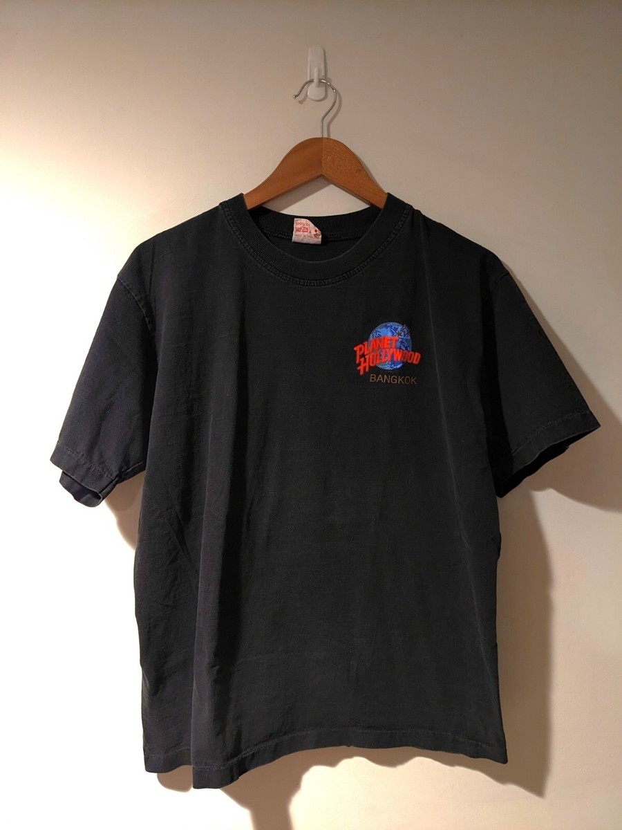 Vintage 90s Planet Hollywood Bangkok Small Logo Black Large T-Shirt