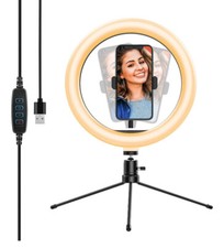 NEW 10.2    Selfie Ring Light w/Tripod Stand  Phone Holder, Dimmable