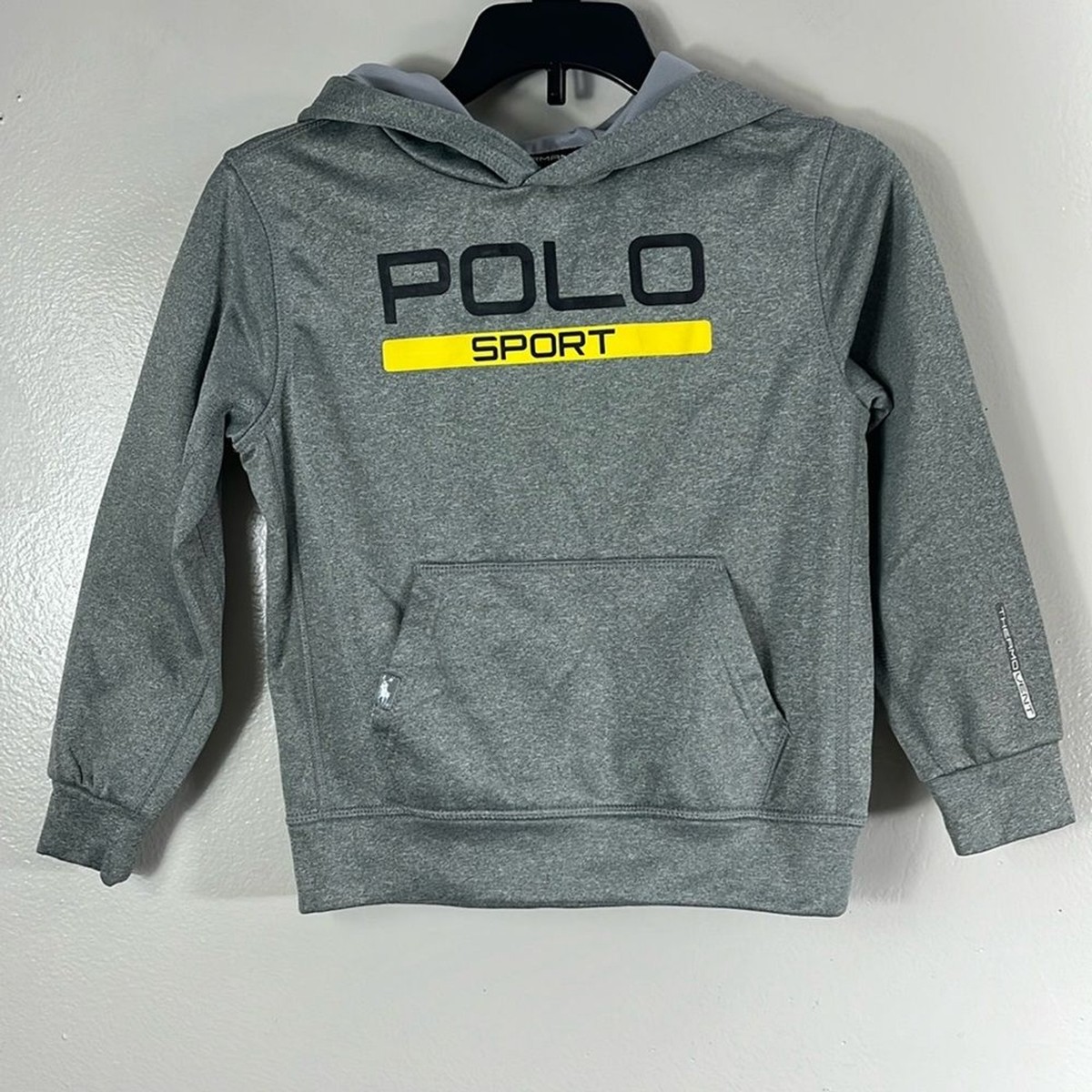 Polo sport performance hoodie grey pull over kids boys size