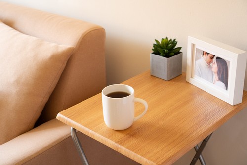 Plegable de Madera TV Café Mesas Laterales Ordenador Escritorio Salón Hogar - Imagen 5 de 50