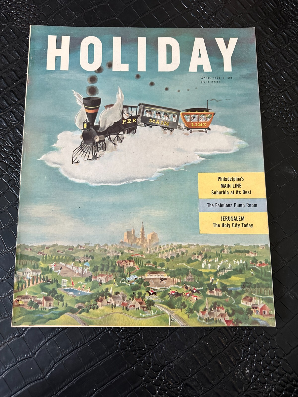 APRIL 1950 HOLIDAY vintage magazine - Great Ads - PHILADELPHIA train