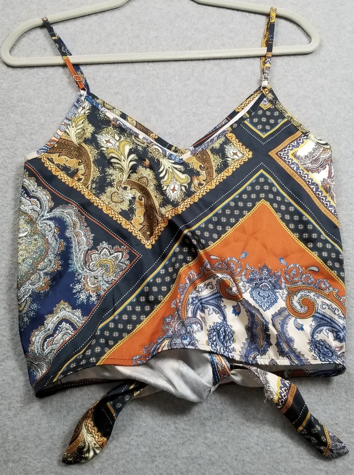 Camiseta sin mangas H&M Cami para mujer 4 cachemira sin mangas cuello en V lazo dobladillo abotonado delgado Foto 4 de 4