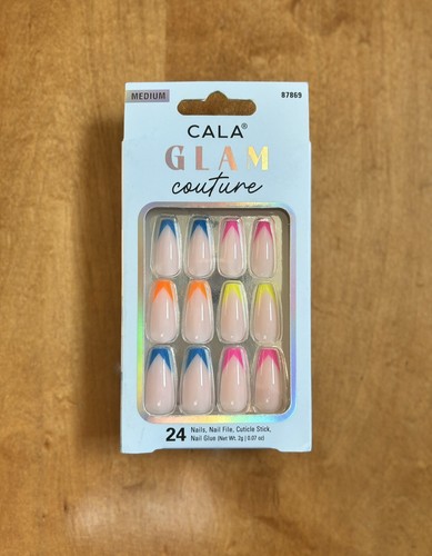 Cala Glam Couture “Multicolor" Coffin Shape Press On Nails New In Box