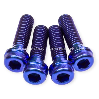 Ducati Multistrada V4 Pikes Peak Blue Titanium Handlebar Clamp Screws Bolts