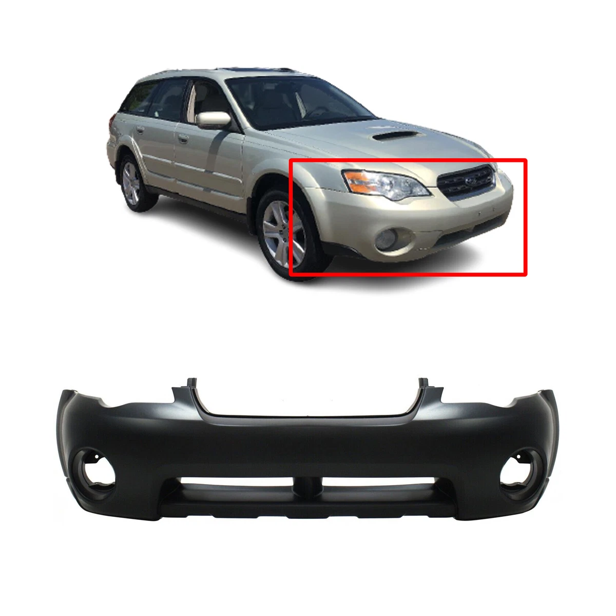 Front Bumper Cover For 2005 2007 Subaru Outback Primed 57704AG03A SU1000150