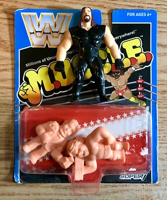 WWE M.U.S.C.L.E. Wrestlers Ted DiBiase & Jim Duggan Plus 1998 Bend-em Undertaker